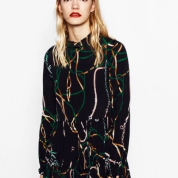 Zara Chain Printed Mini Dress - Picture 7 of 8